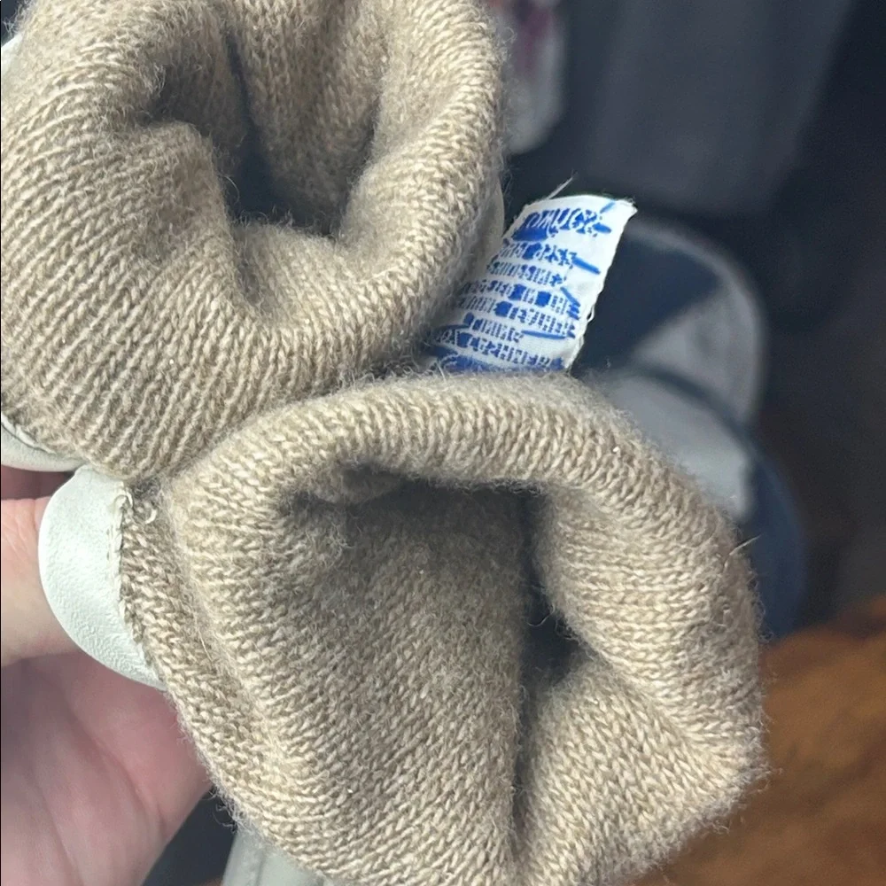 White Cashmere Leather Gloves